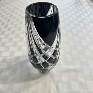 Black Crystal Cut Vase